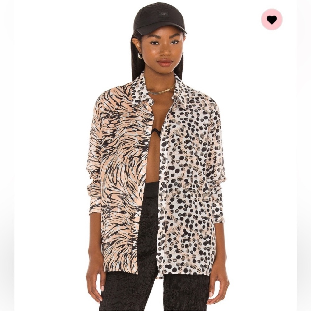 Dual print safari button up